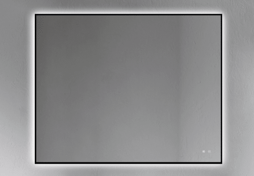 ESPEJO RECTANGULAR CON CONTORNO NEGRO RETROILUMINADO DOBLE TOUCH