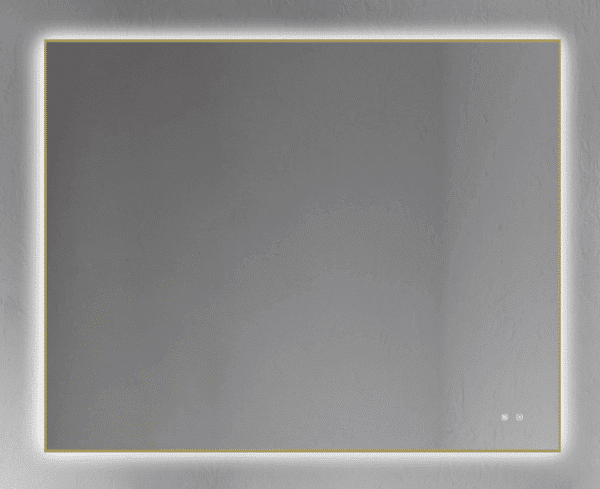 ESPEJO RECTANGULAR CON CONTORNO ORO RETROILUMINADO DOBLE TOUCH