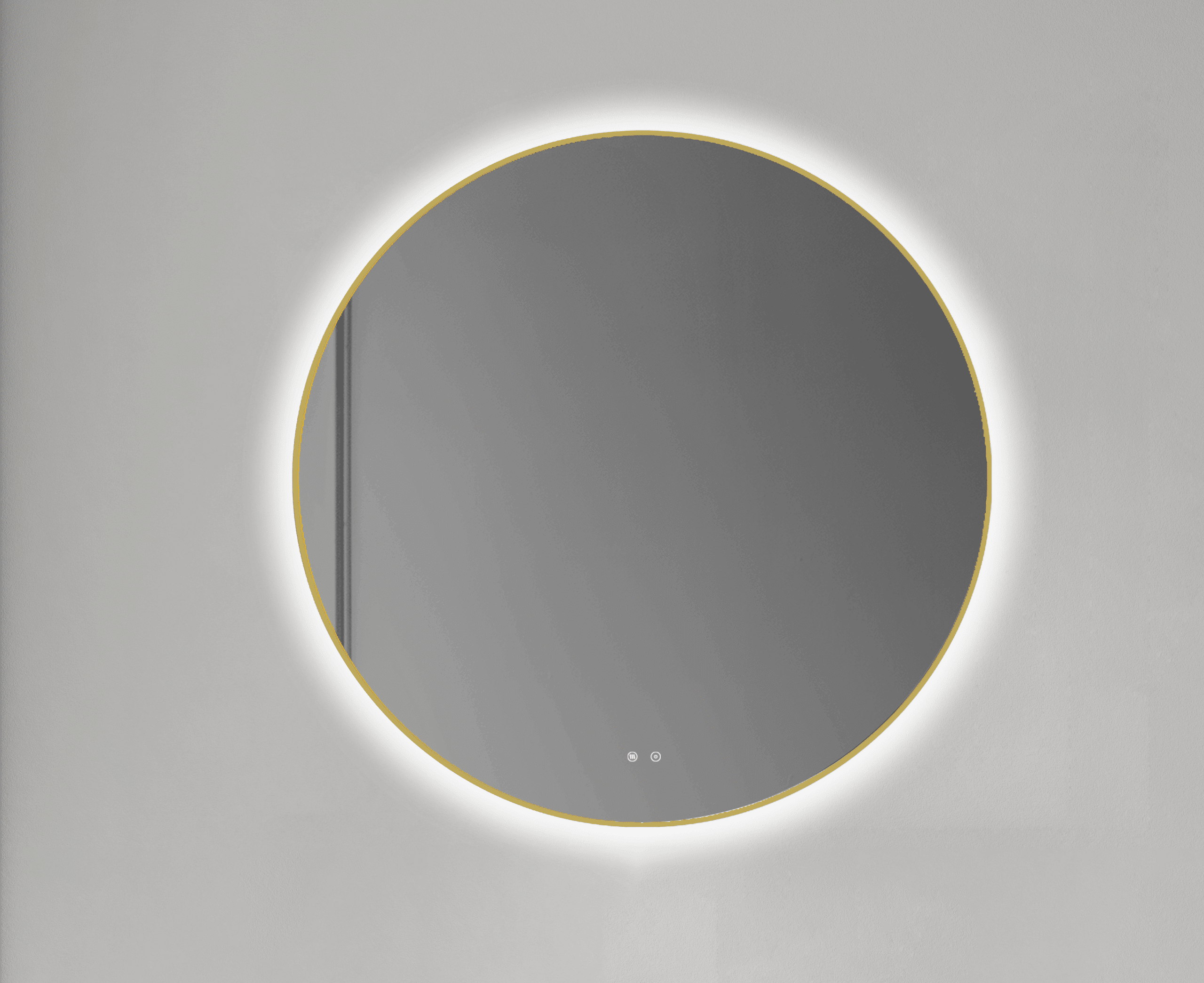 ESPEJO REDONDO CON CONTORNO ORO RETROILUMINADO DOBLE TOUCH