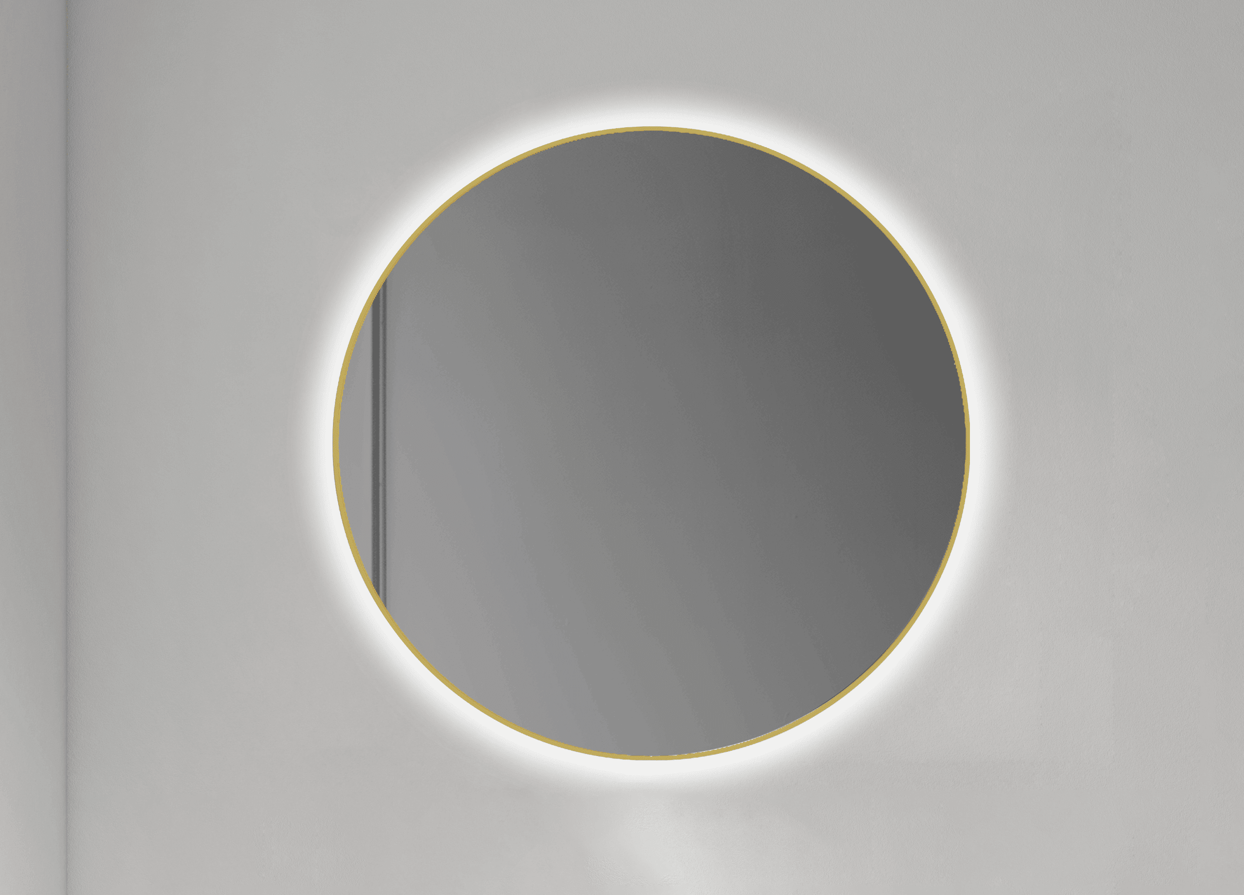 ESPEJO REDONDO CON CONTORNO ORO RETROILUMINADO SIN TOUCH