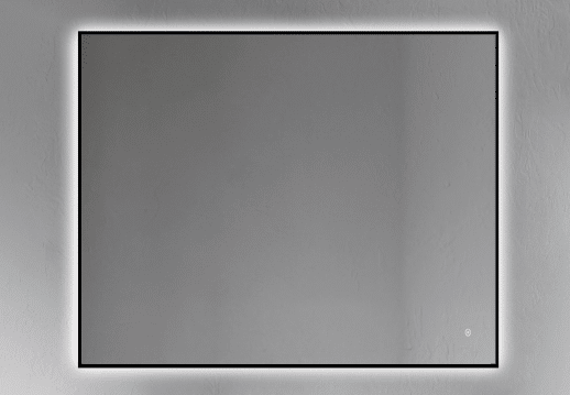 ESPEJO RECTANGULAR CON CONTORNO NEGRO RETROILUMINADO UN TOUCH (ON/OFF)