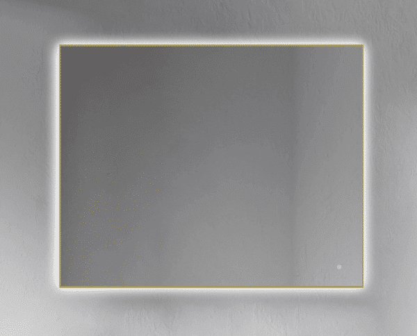 ESPEJO RECTANGULAR CON CONTORNO ORO RETROILUMINADO UN TOUCH (ON/OFF)
